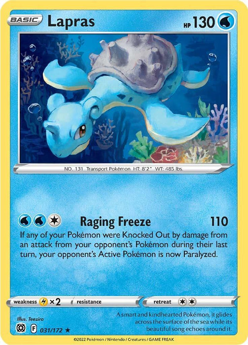 Lapras (031/172) [Sword & Shield: Brilliant Stars] - for just $0.10! 