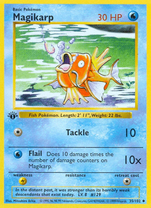 Magikarp (35/102) (Shadowless) [Base Set 1st Edition] - for just $17.10! 