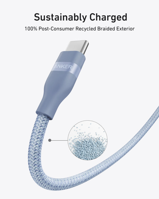 Anker USB-C to USB-C Cable (3 ft / 6 ft, 240W, Upcycled-Braided) - for just $19.99! 