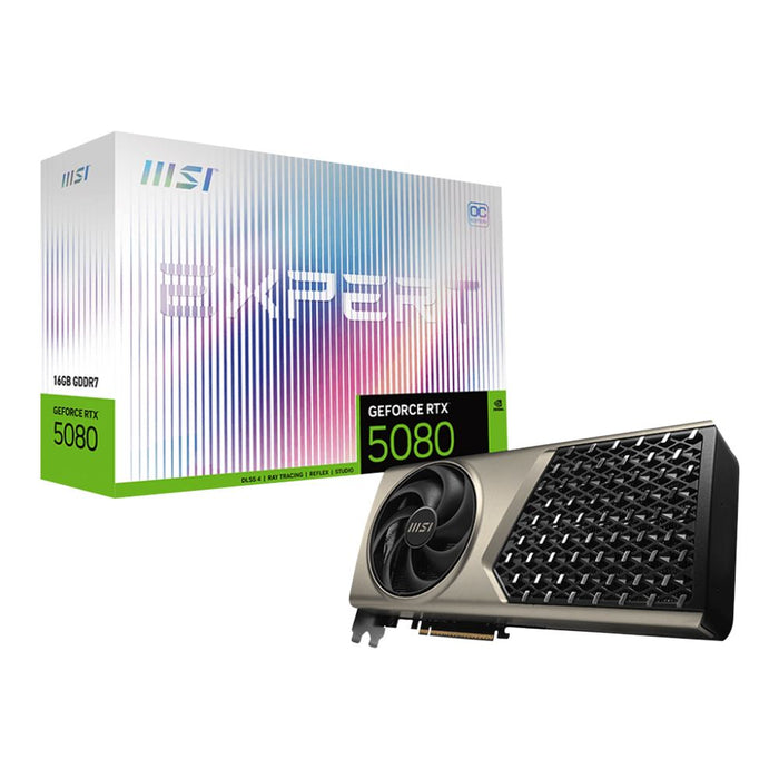 MSI NVIDIA GeForce RTX 5080 EXPERT Overclocked Dual Fan 16GB GDDR7 PCIe 5.0 Graphics Card - for just $1499.99! 