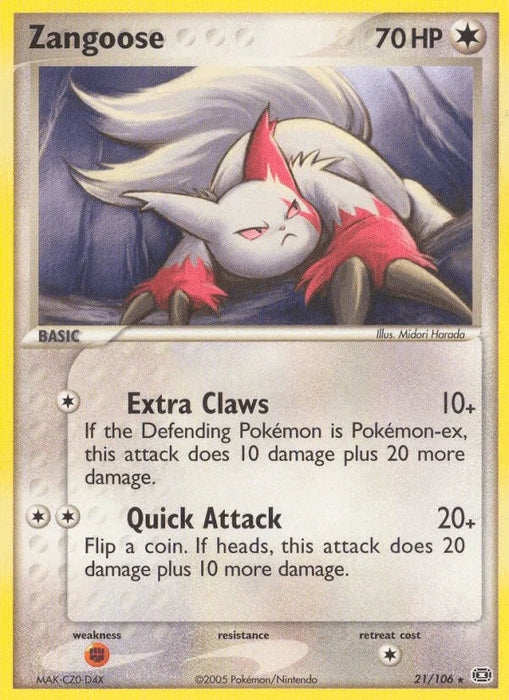 Zangoose (21/106) [EX: Emerald] - for just $1.85! 