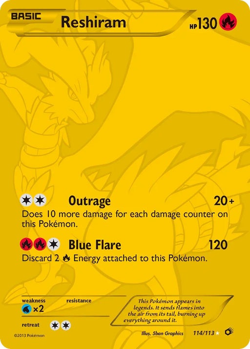 Reshiram (114/113) [Black & White: Legendary Treasures] - for just $140.10! 