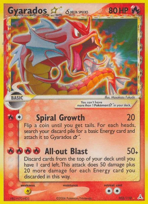 Gyarados Star (102/110) (Delta Species) [EX: Holon Phantoms] - for just $480! 