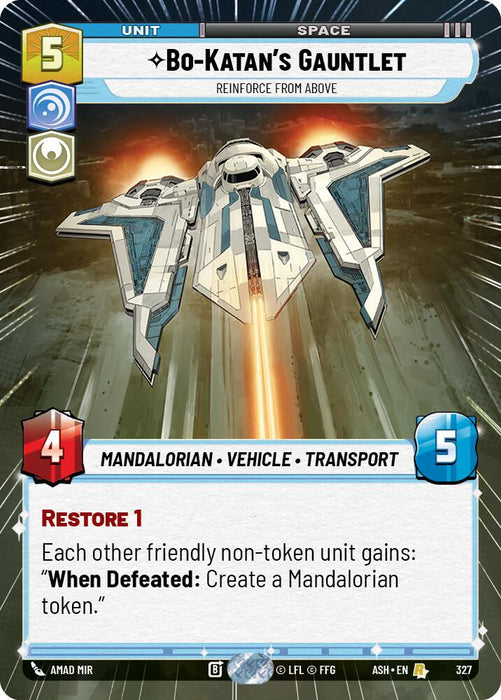 Bo-Katan's Gauntlet - Reinforce from Above (327) (Hyperspace) (327) [Ashes of the Empire] - for just $0.75! 