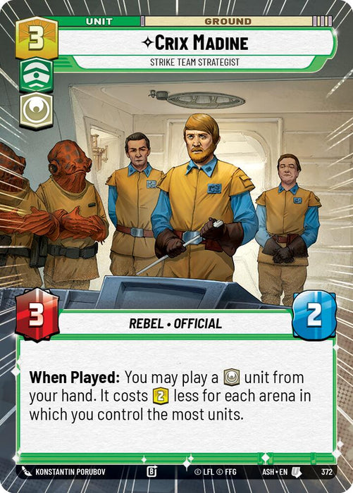 Crix Madine - Strike Team Strategist (372) (Hyperspace) (372) [Ashes of the Empire] - for just $0.10! 
