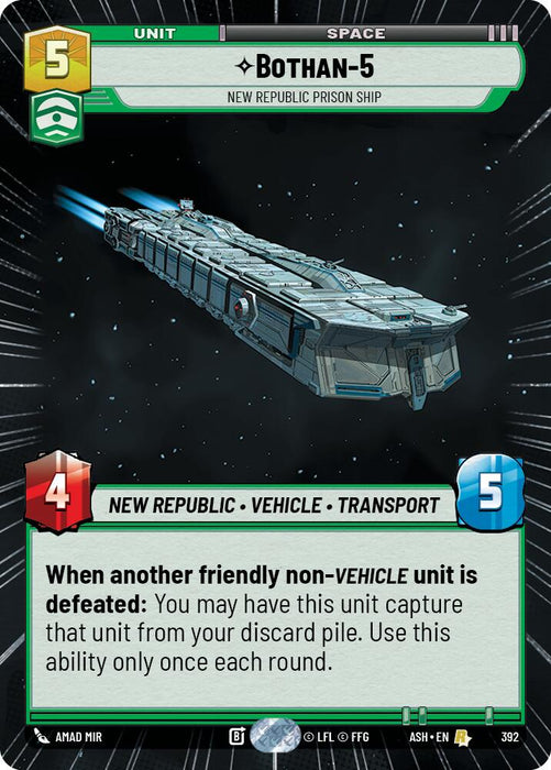 Bothan-5 - New Republic Prison Ship (392) (Hyperspace) (392) [Ashes of the Empire] - for just $0.30! 