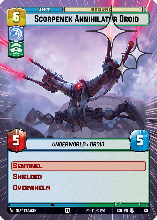 Scorpenek Annihilator Droid (531) (Hyperspace Foil) (531) [Ashes of the Empire] - for just $0.20! 