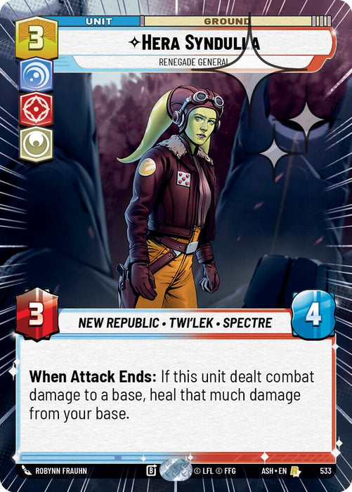 Hera Syndulla - Renegade General (533) (Hyperspace Foil) (533) [Ashes of the Empire] - for just $1.20! 