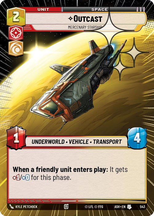 Outcast - Mercenary Starship (543) (Hyperspace Foil) (543) [Ashes of the Empire] - for just $0.20! 