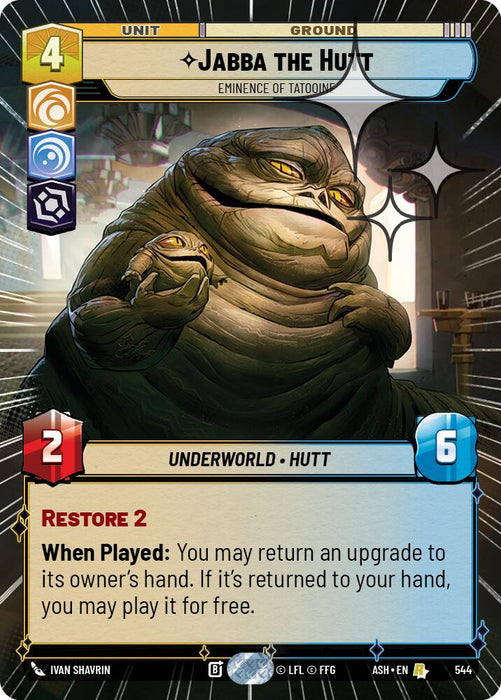 Jabba the Hutt - Eminence of Tatooine (544) (Hyperspace Foil) (544) [Ashes of the Empire] - for just $0.95! 