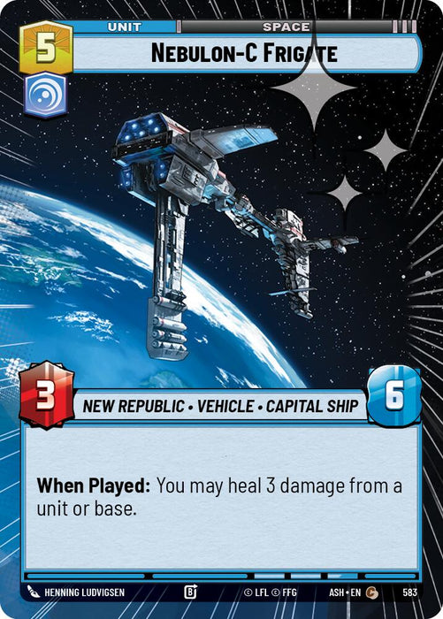 Nebulon-C Frigate (583) (Hyperspace Foil) (583) [Ashes of the Empire] - for just $0.10! 
