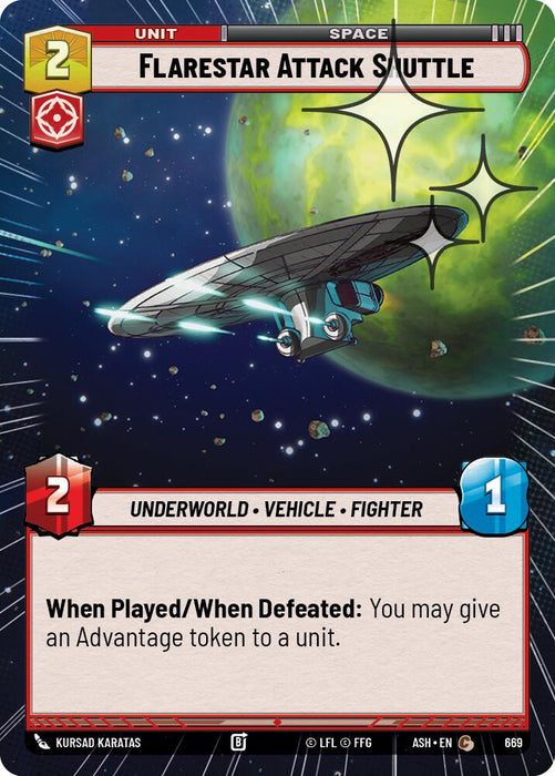 Flarestar Attack Shuttle (669) (Hyperspace Foil) (669) [Ashes of the Empire] - for just $0.10! 