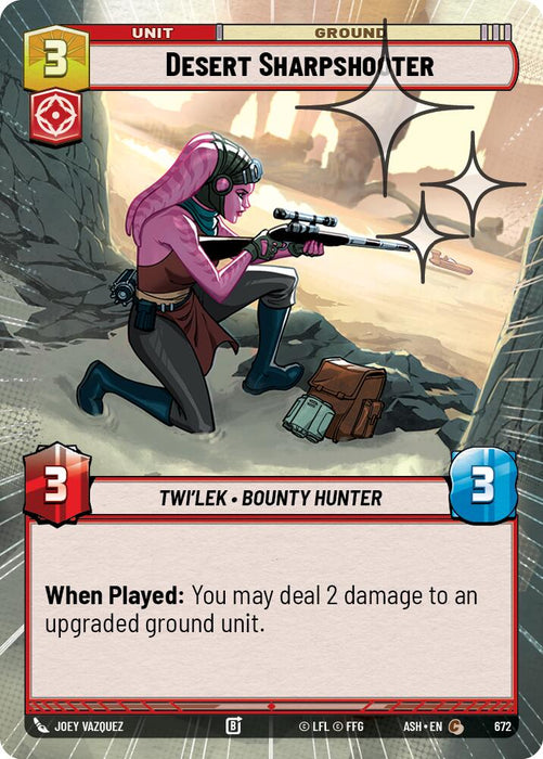 Desert Sharpshooter (672) (Hyperspace Foil) (672) [Ashes of the Empire] - for just $0.10! 