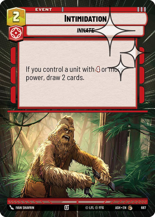 Intimidation (687) (Hyperspace Foil) (687) [Ashes of the Empire] - for just $0.10! 