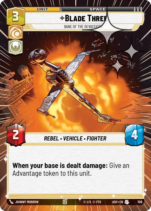 Blade Three - Bane of the Devastator (706) (Hyperspace Foil) (706) [Ashes of the Empire] - for just $0.35! 