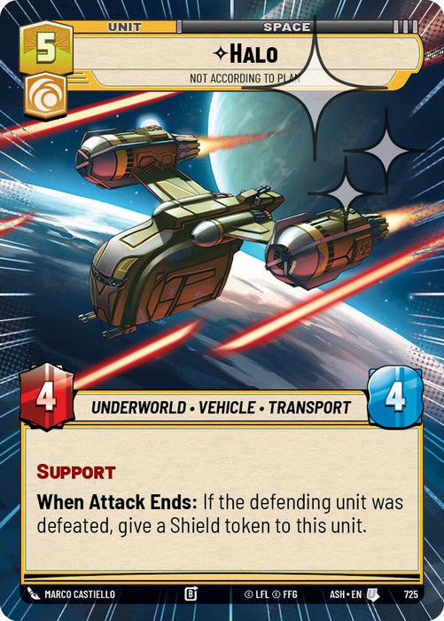 Halo - Not According to Plan (725) (Hyperspace Foil) (725) [Ashes of the Empire] - for just $0.10! 