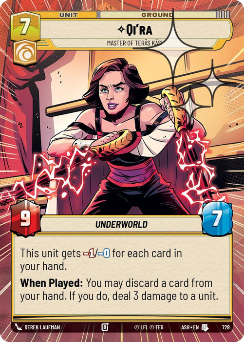 Qi'ra - Master of Teras Kasi (728) (Hyperspace Foil) (728) [Ashes of the Empire] - for just $0.15! 