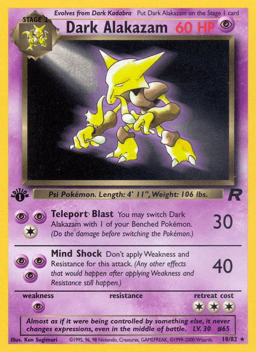 Dark Alakazam (18/82) [Team Rocket 1st Edition] - for just $4.70! 