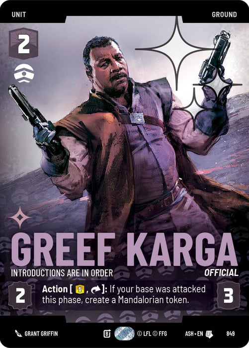 Greef Karga - Introductions are in Order (849) (Prestige Foil) (849) [Ashes of the Empire] - for just $1.80! 
