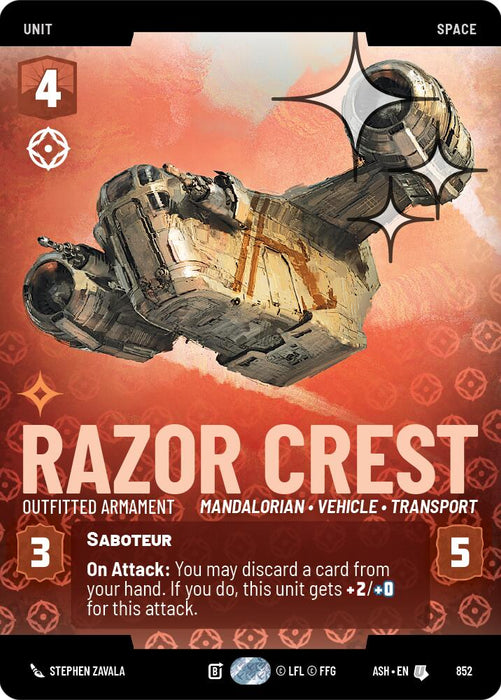 Razor Crest - Outfitted Armament (852) (Prestige Foil) (852) [Ashes of the Empire] - for just $1.85! 
