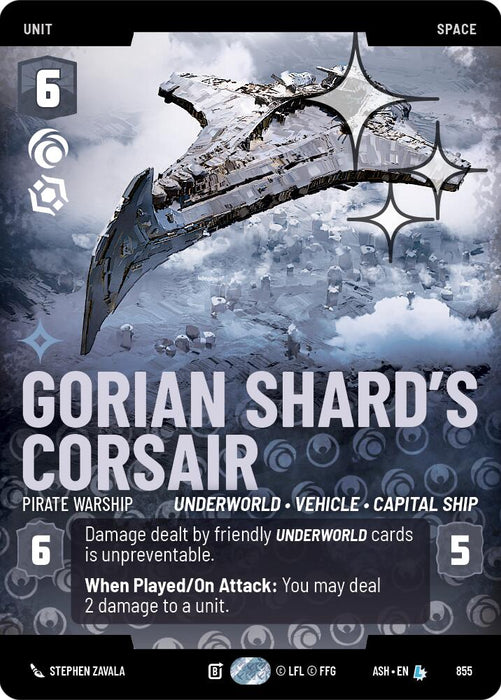 Gorian Shard's Corsair - Pirate Warship (855) (Prestige Foil) (855) [Ashes of the Empire] - for just $3.90! 