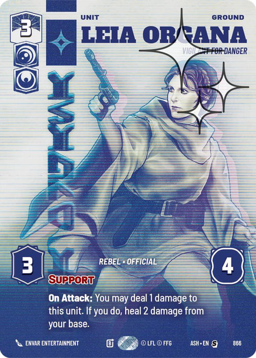 Leia Organa - Vigilant for Danger (866) (Prestige Foil) (866) [Ashes of the Empire] - for just $3! 
