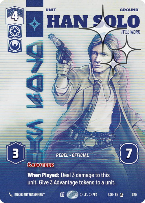 Han Solo - It'll Work (870) (Prestige Foil) (870) [Ashes of the Empire] - for just $1.70! 
