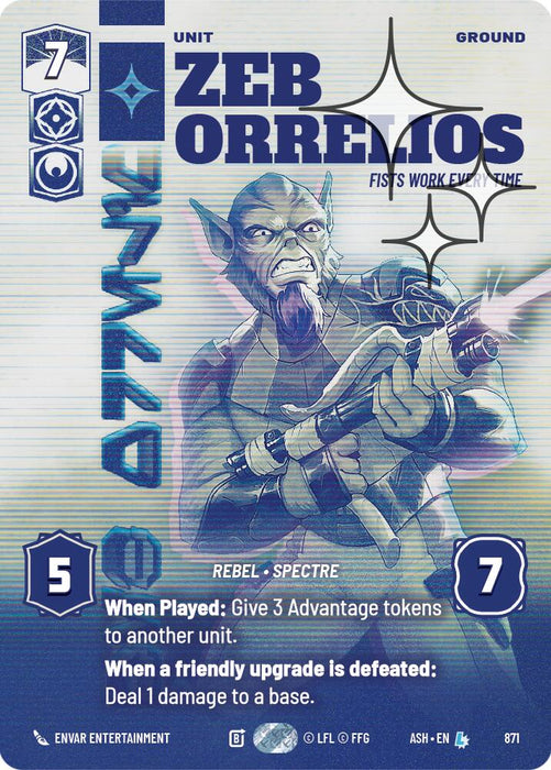 Zeb Orrelios - Fists Work Every Time (871) (Prestige Foil) (871) [Ashes of the Empire] - for just $2.70! 