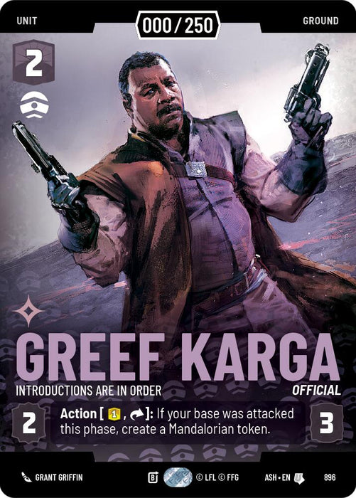 Greef Karga - Introductions are in Order (896) (Serialized) (896) [Ashes of the Empire] - for just $31.80! 