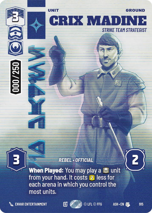 Crix Madine - Strike Team Strategist (915) (Serialized) (915) [Ashes of the Empire] - for just $54.60! 