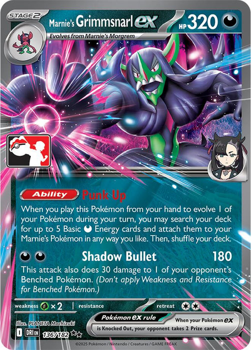 Marnie's Grimmsnarl ex (136/182) [Prize Pack Series Nine] - for just $6.95! 