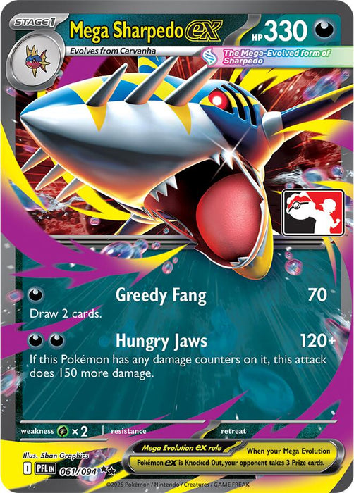 Mega Sharpedo ex (061/094) [Prize Pack Series Nine] - for just $5.55! 
