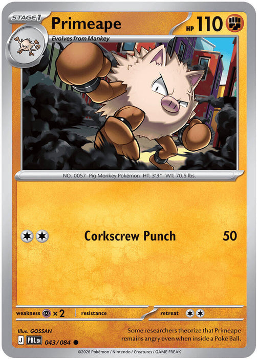 Primeape (043/084) [Mega Evolution: Pitch Black] - for just $0.10! 