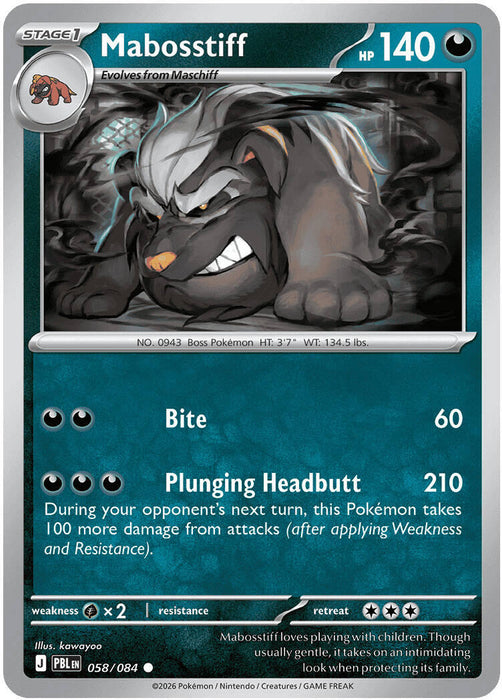Mabosstiff (058/084) [Mega Evolution: Pitch Black] - for just $0.10! 