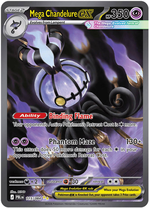 Mega Chandelure ex (115/084) [Mega Evolution: Pitch Black] - for just $14.05! 