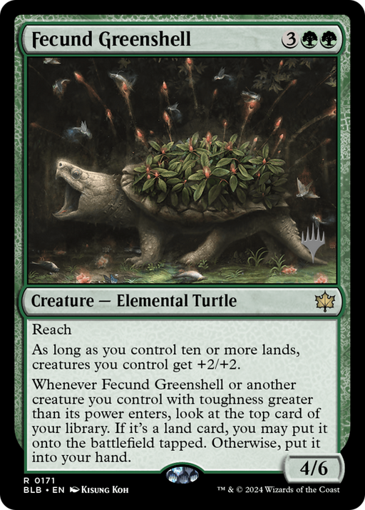 Fecund Greenshell (PPBLB-171) - Bloomburrow Promos - for just $0.39! 