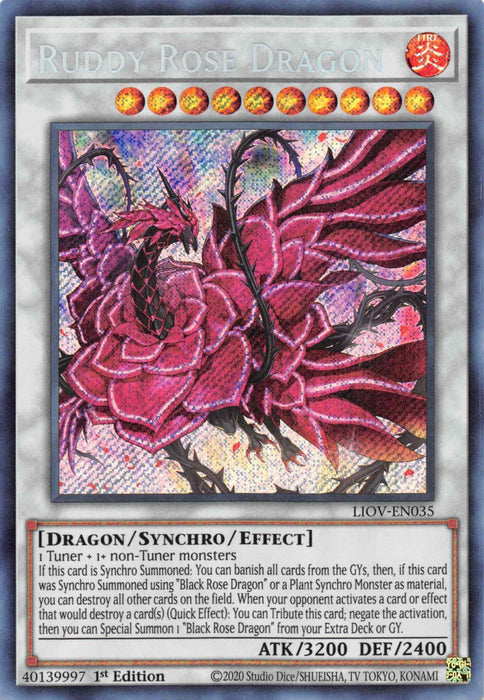 Ruddy Rose Dragon [LIOV-EN035] Secret Rare - for just $1.15! 