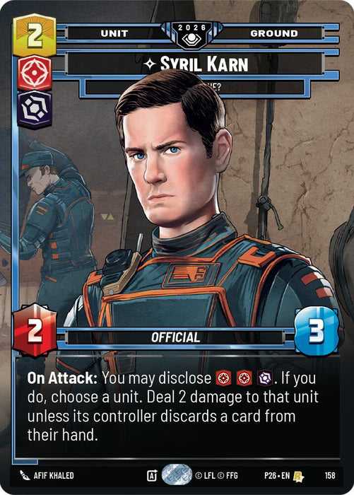 Syril Karn - Where Is He? (158) (Prize Wall) (Foil) (158) [Galactic Championship 2026] - for just $13! 