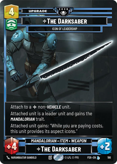 The Darksaber - Icon of Leadership (196) (196) [Galactic Championship 2026] - for just $0.10! 