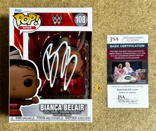 Bianca Belair Signed WWE Women Wrestling EST (WM37) Funko Pop! #108 With JSA COA - for just $100! 