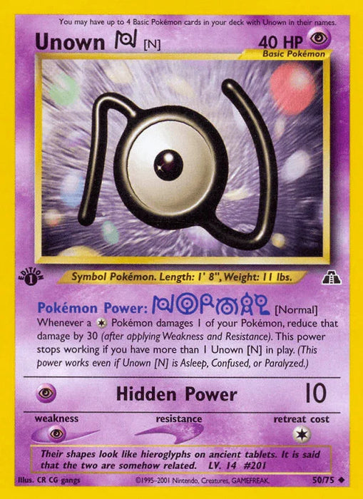 Unown [N] (50/75) [Neo Discovery 1st Edition] - for just $0.65! 