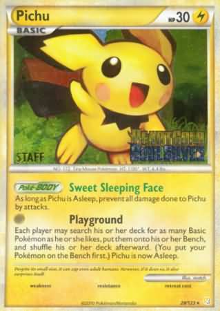 Pichu (28/123) (Staff Prerelease Promo) [Nintendo: Black Star Promos] - Just $116.70! Shop now at Retro Gaming of Denver