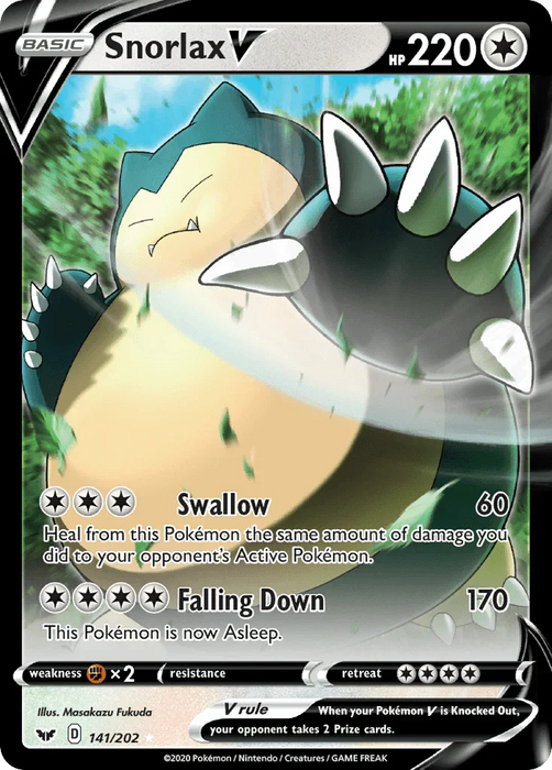 Snorlax V (141/202) [Sword & Shield: Base Set] - for just $4.95! 
