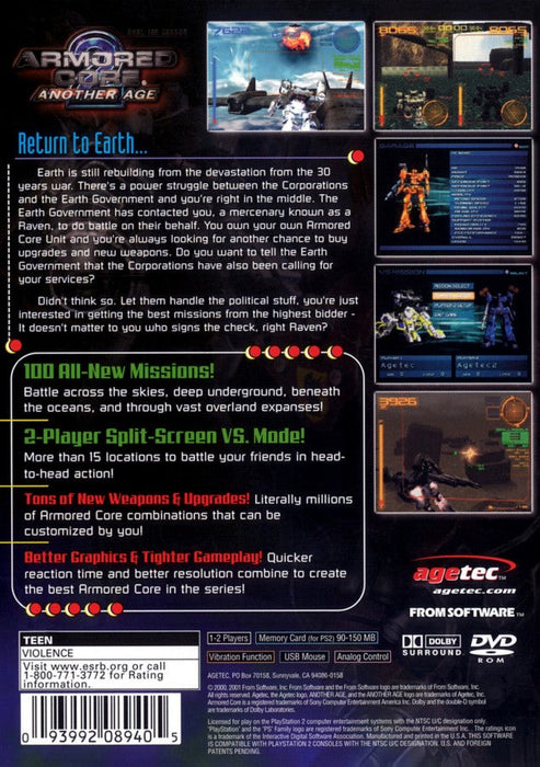 Armored Core 2: Another Age – PlayStation 2 (PS2) - for just $23.99! 