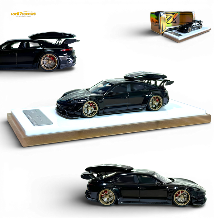 404ERROR Porsche Taycan Black with Roof Box 1:64 - for just $74.99! 