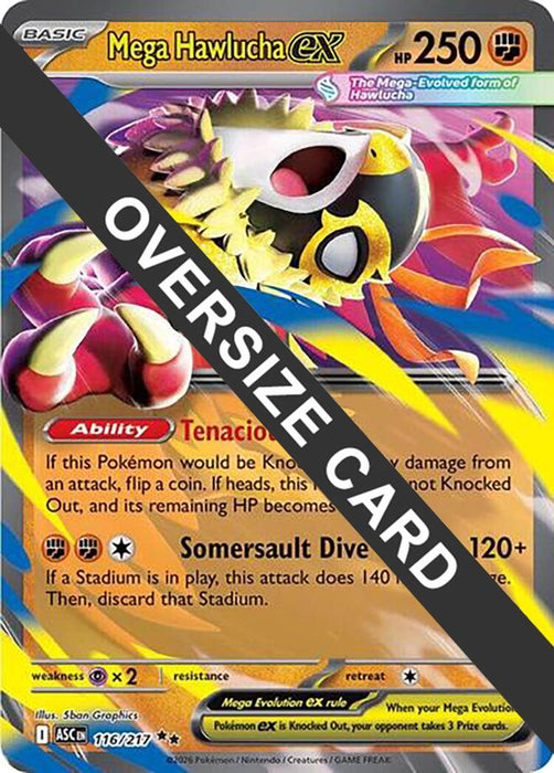 Mega Hawlucha ex (116/217) (Jumbo Card) [Mega Evolution: Ascended Heroes] - for just $3.80! 