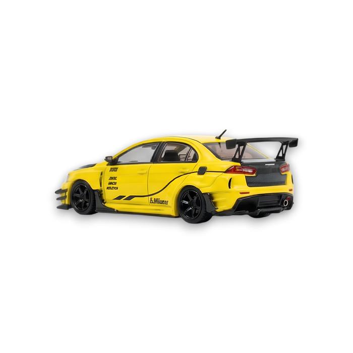 404ERROR Mitsubishi Evolution X Varis Widebody Yellow 1:64 - for just $89.99! 