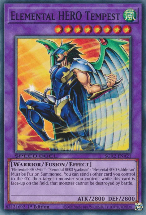 Elemental HERO Tempest [SGX2-ENA21] Common - for just $0.15! 