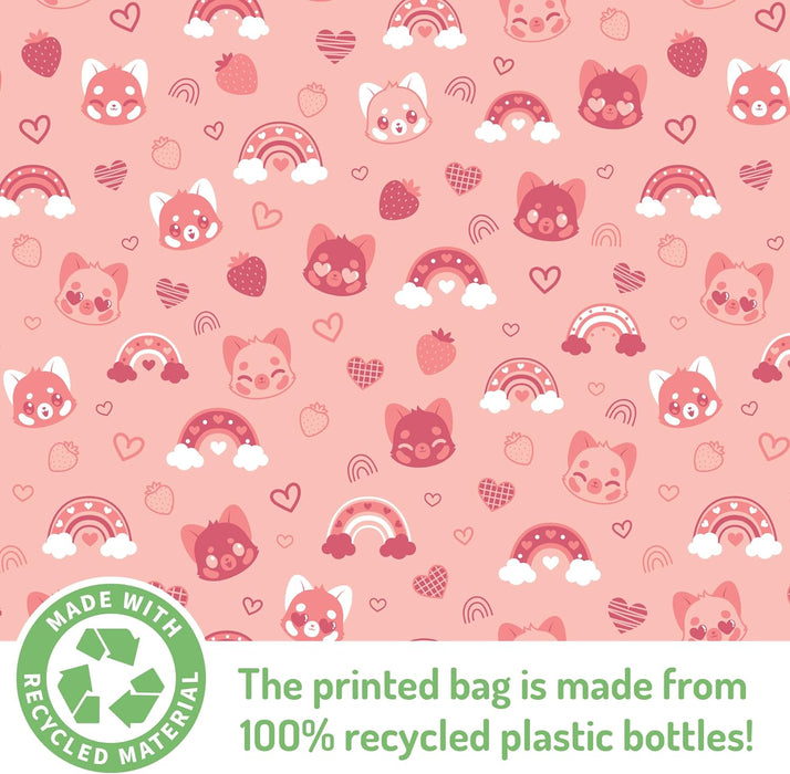 TeeTurtle Plushie Tote Bag: Red Panda Hearts And Rainbows - for just $20! 