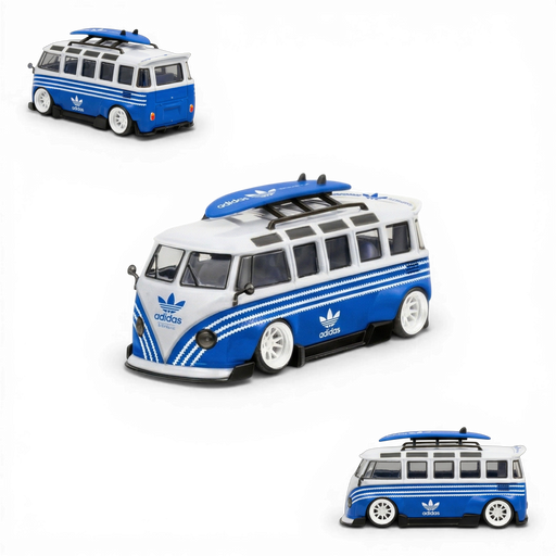 LF Model Volkswagen T1 Kombi with Surfboards Blue/White 1:64 - for just $29.99! 